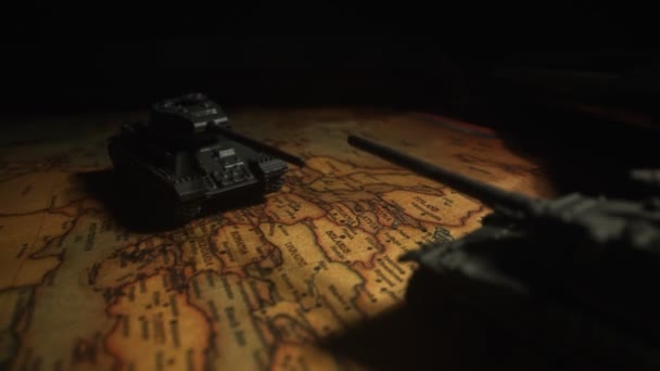 Serbatoi Giocattolo Sulla Mappa Operazioni Militari Ucraina — Video Stock