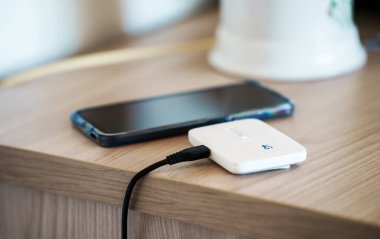 Modern wireless pocket 4g wifi modem.