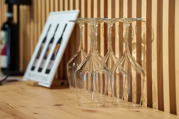 Empty Wine Glasses Winery — Stockfoto