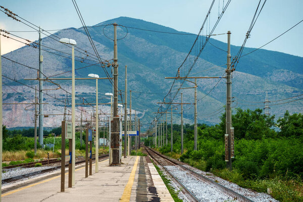 Typical rural train station in Italy.