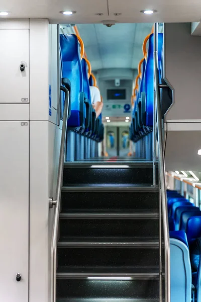Aisle Seats Double Decker Train — Zdjęcie stockowe