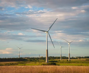 Wind turbines park. Eco-energy concept.