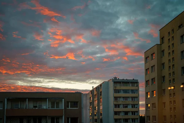 Sunset Paasiku Street Lasnamae Tallinn — Stock Photo, Image