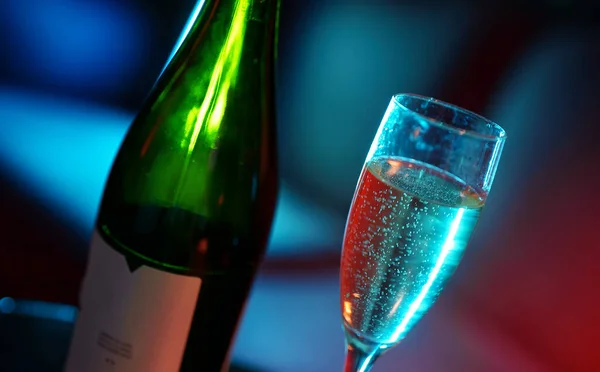 Glass Champagne Bottle Club — Stock fotografie