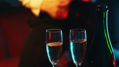 Drunk man having fun in night club.