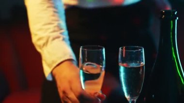 Drunk man having fun in night club.