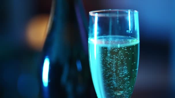 Glass Champagne Bottle Club — Wideo stockowe