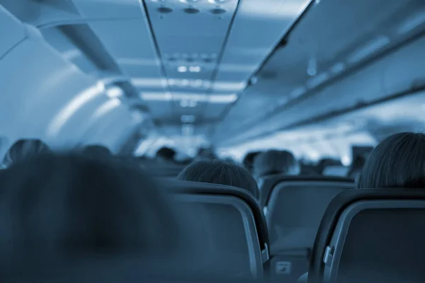 Interior Plane Passengers — Stock Photo, Image