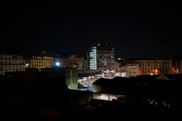 Night View Napoli Porta Nolana Railway Station — Stockfoto