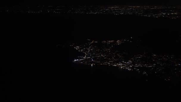 Вулканічний Острів Ічія Тирренському Морі Вночі — стокове відео
