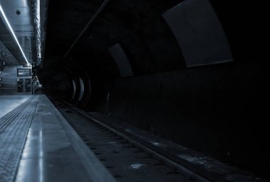 Empty metro station in Naples, Italy.