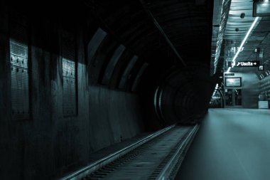 Empty metro station in Naples, Italy.