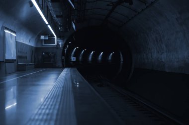 Empty metro station in Naples, Italy.
