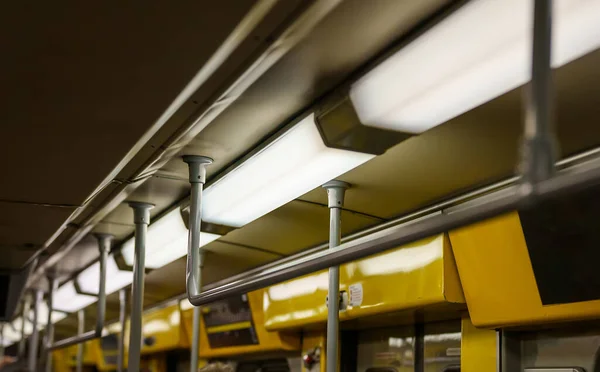 Handrails Subway Train — Zdjęcie stockowe