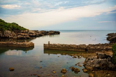Medieval Roman backwater for fish farming. Porticciolo Romano Di Gianola.