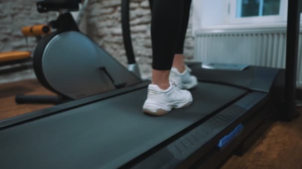 Woman Jogging Treadmill Gym — Wideo stockowe