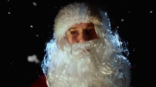 Santa Claus Hace Discurso Año Nuevo — Vídeos de Stock