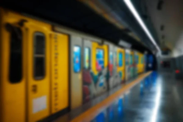 Stacja Metra Metrze Niewyraźny Obraz — Zdjęcie stockowe
