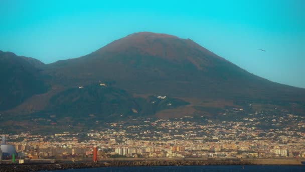 Vista Sobre Parque Nacional Vesuvio Desde Nápoles — Vídeos de Stock