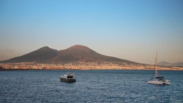 Utsikt Över Vesuvio Nationalpark Från Neapel — Stockvideo