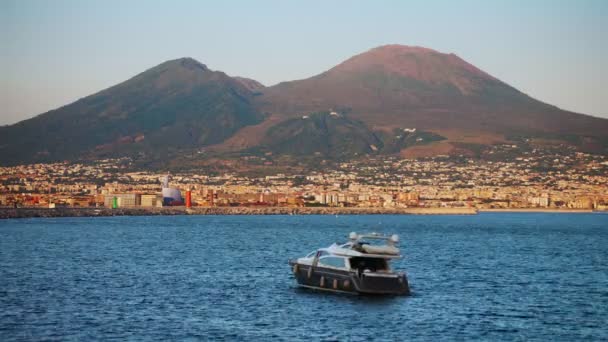 Vista Sobre Parque Nacional Vesuvio Desde Nápoles — Vídeos de Stock