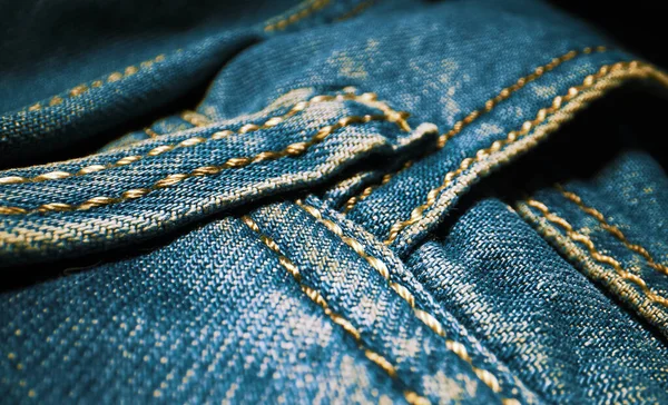 Džínovou Modrou Texturu Džínů Detailní Záběr — Stock fotografie