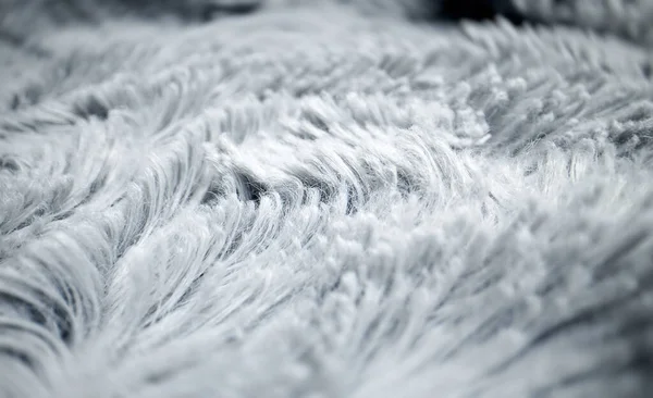 Light Grey Synthetic Fur Details Macro View — Stock Photo, Image
