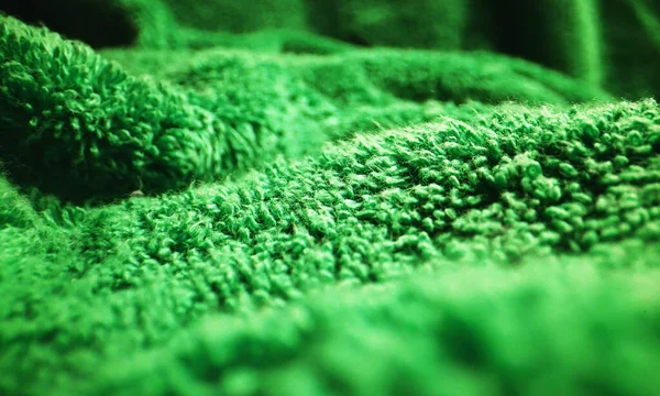 Textura Zelené Měkké Froté Ručník Textil — Stock fotografie
