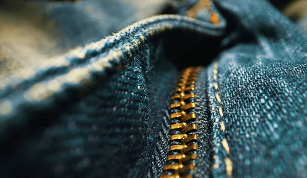 Dżinsowe Niebieskie Dżinsy Tekstury Tkaniny Zbliżenie — Zdjęcie stockowe
