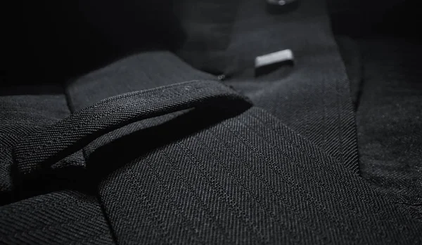 Klasické Černé Pánské Kalhoty Detailní Záběr — Stock fotografie