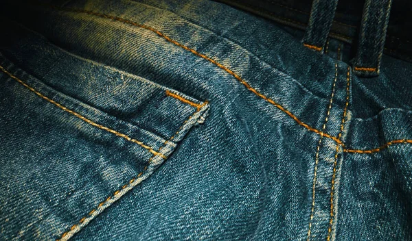 Tessuto Jeans Blu Denim Primo Piano — Foto Stock