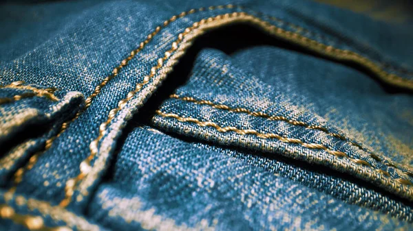 Tessuto Jeans Blu Denim Primo Piano — Foto Stock