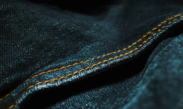 Denim Azul Jeans Textura Tecido Close — Fotografia de Stock