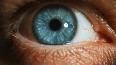 İnsan gözüne yakın çekim. Bir adamın gözü..
