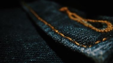 Denim mavi kot kumaş kumaşı. Yakın plan..