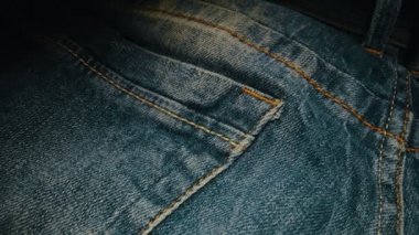 Denim mavi kot kumaş kumaşı. Yakın plan..