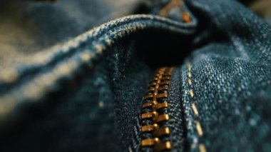 Denim mavi kot kumaş kumaşı. Yakın plan..