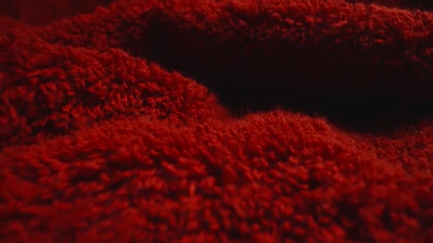 Texture Spugna Morbida Tessile Rossa — Video Stock