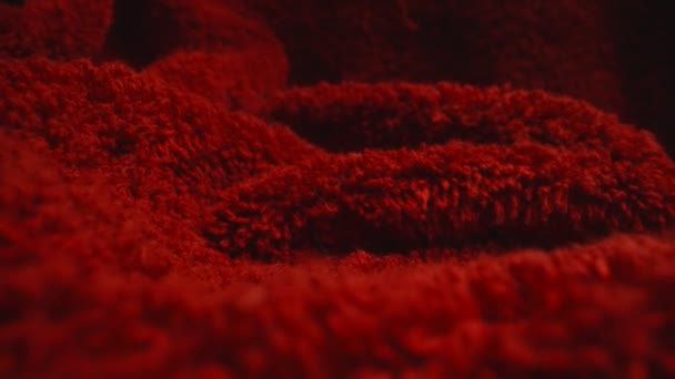 Texture Spugna Morbida Tessile Rossa — Video Stock