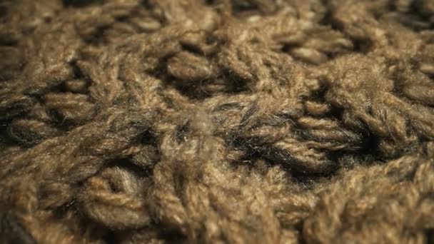 Knitted Warm Wool Fabric Texture Close — Stock Video