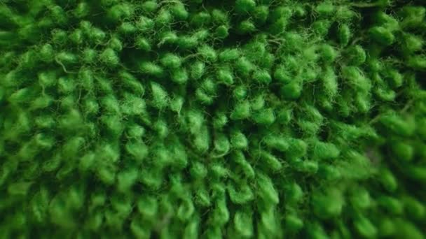 緑の柔らかいテリータオルの織物の質感 — ストック動画
