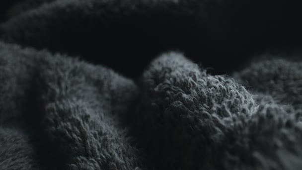 Textur Grå Mjuk Frotté Handduk Textil — Stockvideo