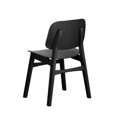 modern siyah çam mutfak sandalyesi beyaz arkaplanda izole edildi