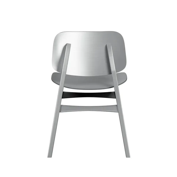 Modern gray metallic kitchen chair isolate on white background — Stock Photo, Image