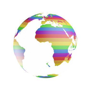 Eşcinsel Gururu renginde 3d Globe izole edildi