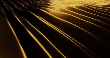 Altın dalga arkaplanının 3D görüntülemesi