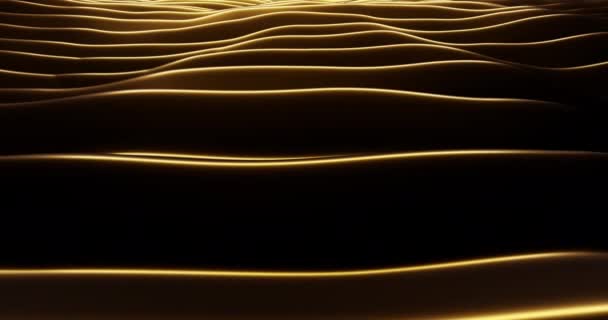 3d animation of gold abstract geometric background — Αρχείο Βίντεο