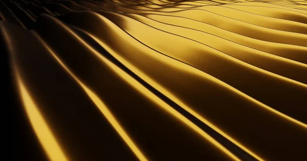 3D рендеринг фона из золотых волн — стоковое фото