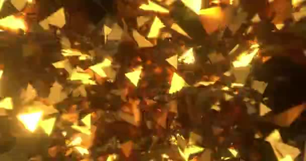 3d background of random moving triangles particles. seamless loop — Stock Video