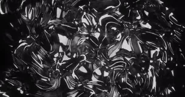 3d animación de fondo geométrico abstracto en blanco y negro — Vídeos de Stock